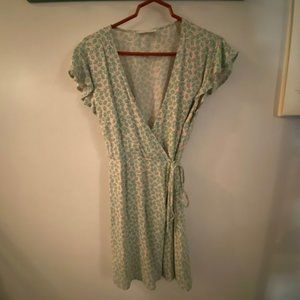 Olivaceous floral wrap dress (only worn once!)